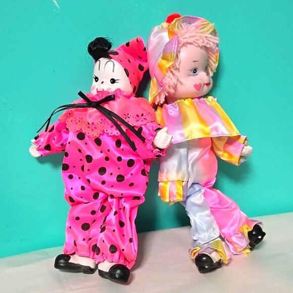 Vintage 70's Porcelain Creepy Killer Clown Perriot Retro Doll Lot - Picture 2 of 11